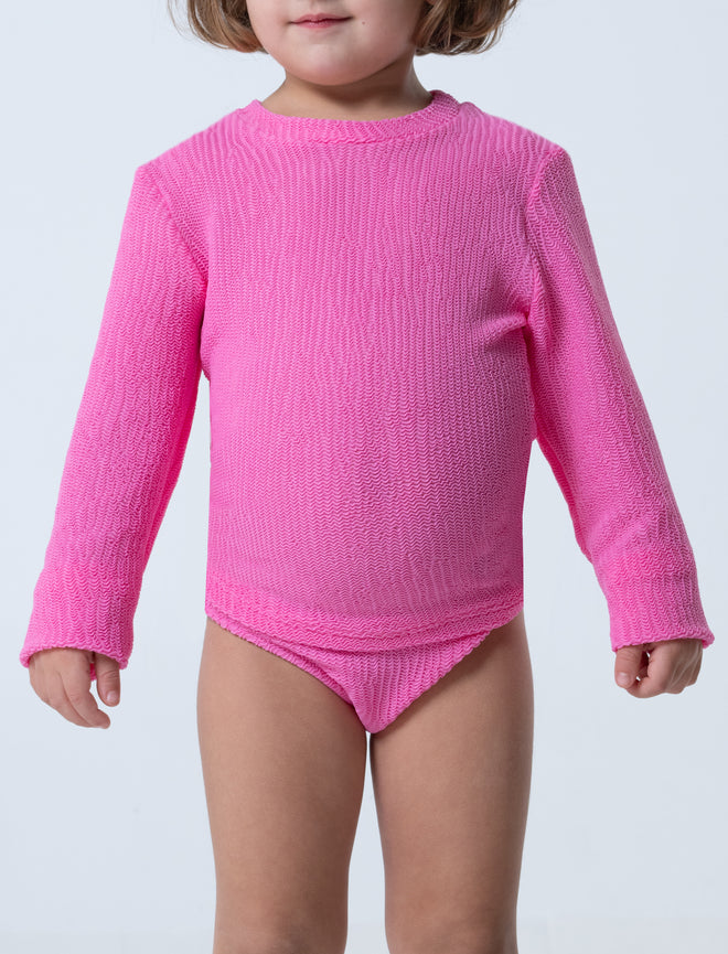 Little Maya Top Pink Crinkle