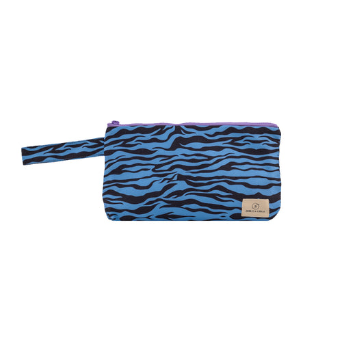 Pouch Bag Zebra Sky Blue