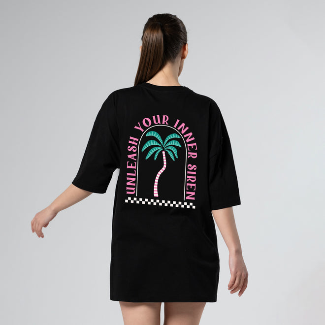 T-Shirt Palm Oversized Black