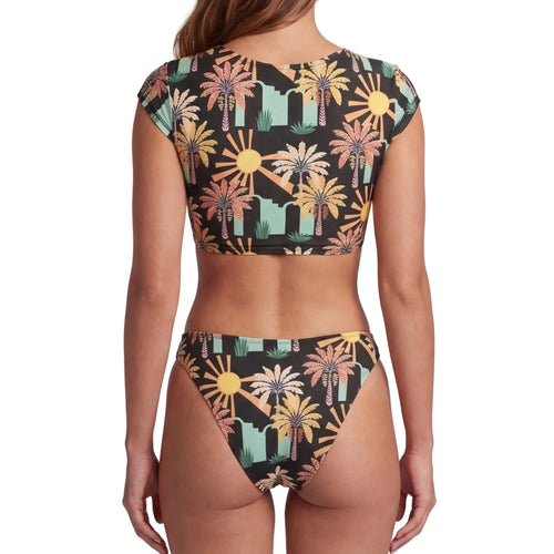 Silla Black Palms crop top bikini set, back close-up – Zebras & Libras