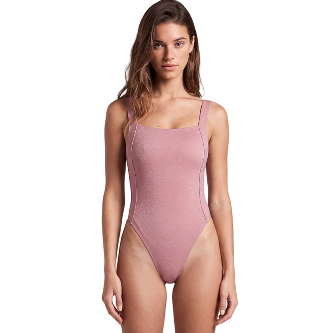 Peony Shiny Pink One-Piece Swimsuit
