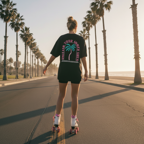 Palm Oversized Black T-shirt