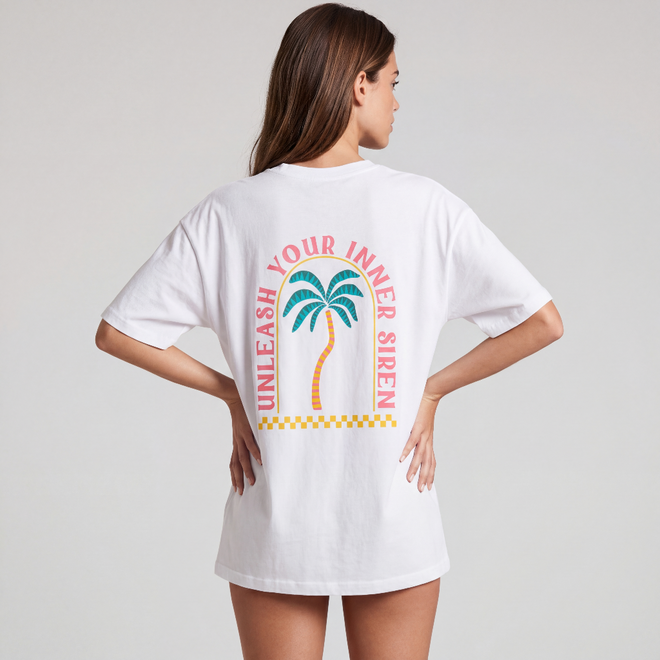 Palm Oversized White T-shirt