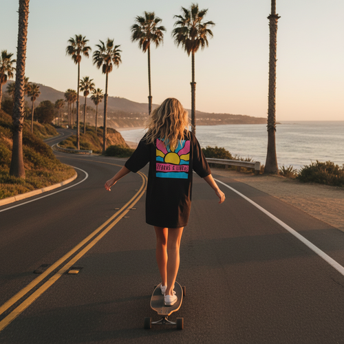 Sun Oversized Black T-shirt
