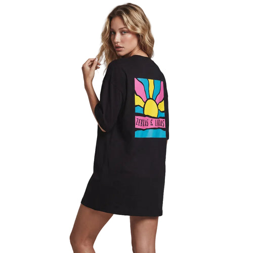 Sun Oversized Black T-shirt
