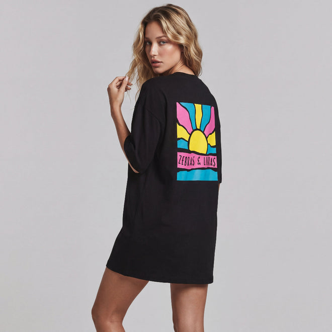 Sun Oversized Black T-shirt